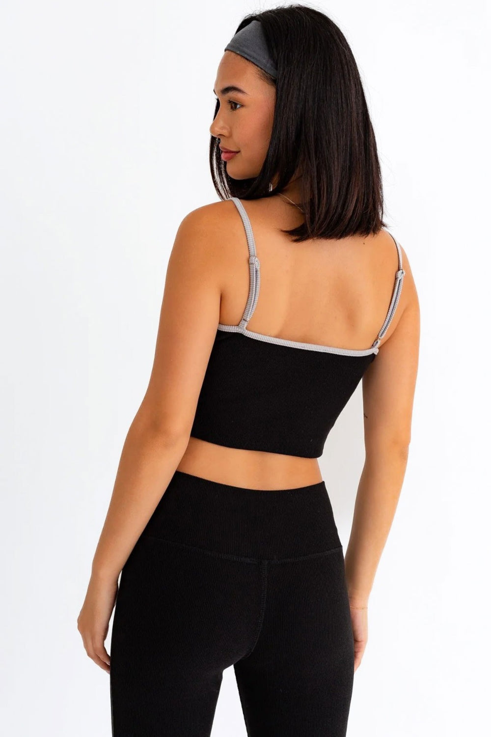 Le Lis Ribbed Crop Cami and High Waist Brushed Set