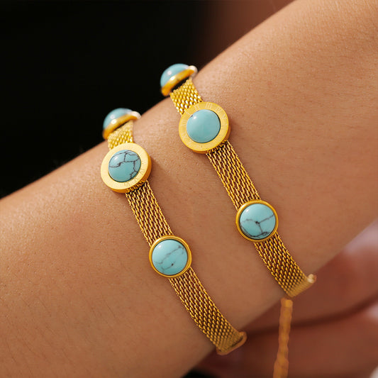 18K gold-plated Turquoise Bracelet