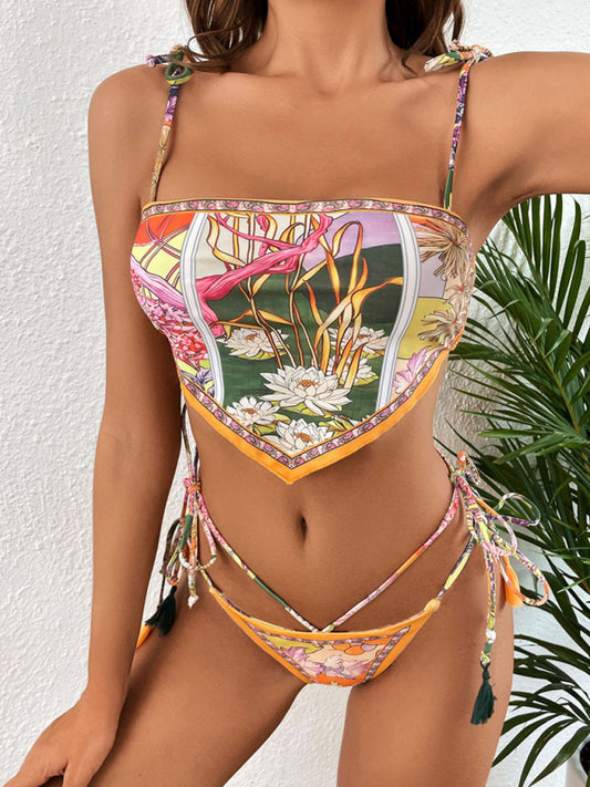 Wild Bloom Scarf Bikini Set